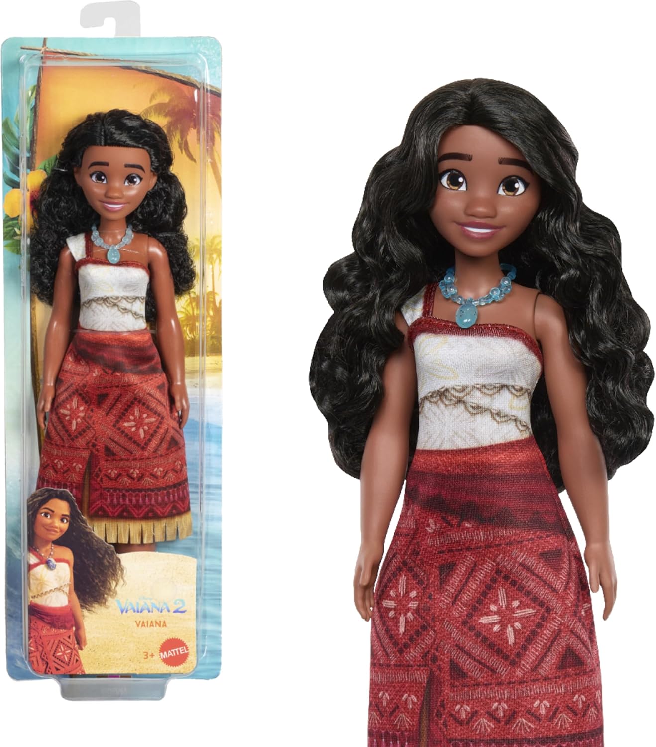 Detalle de Mattel Disney Poupée Vaiana – Vaiana 2, with 2 accessories et tenue amovible