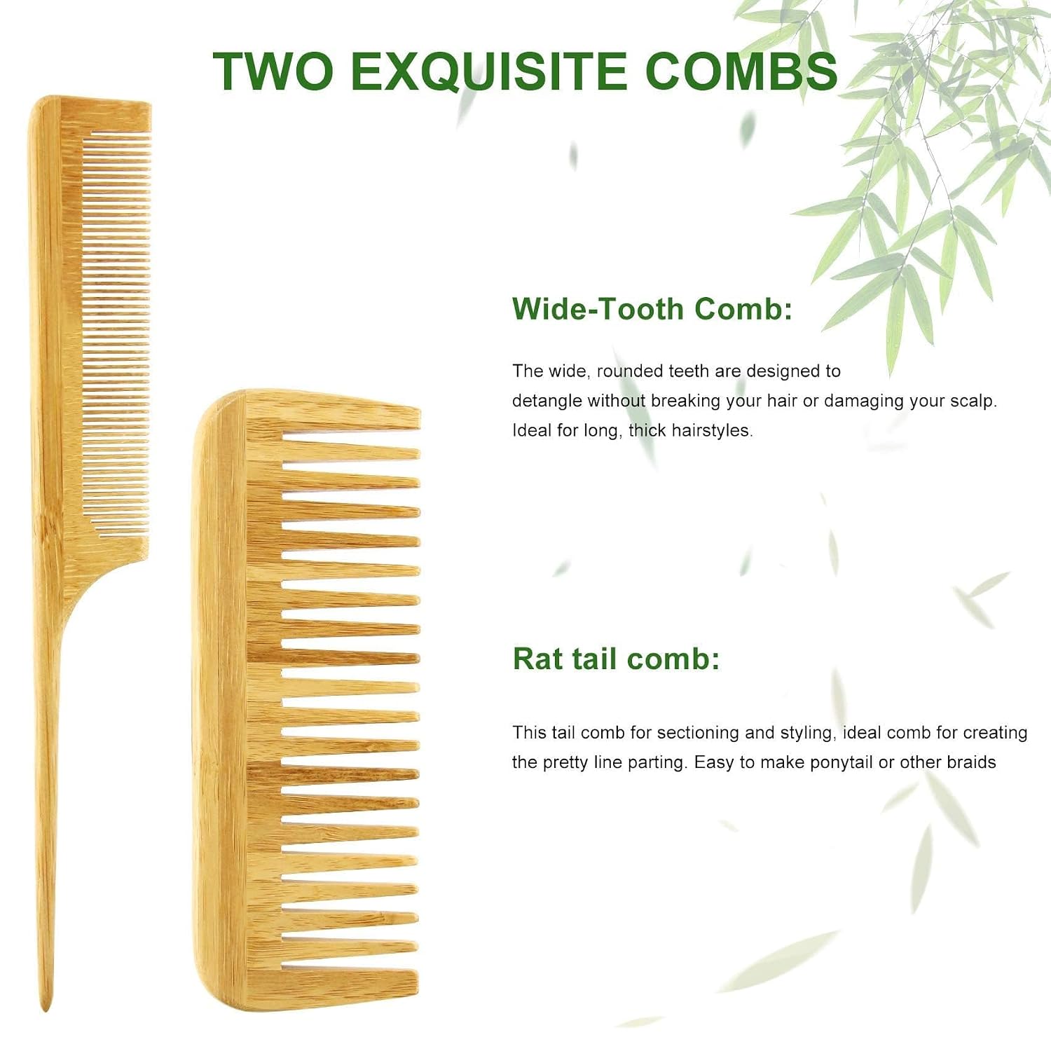 Thumbnail 5 de MRD Hair Brush Set: Bamboo Paddle Detangling 🪮