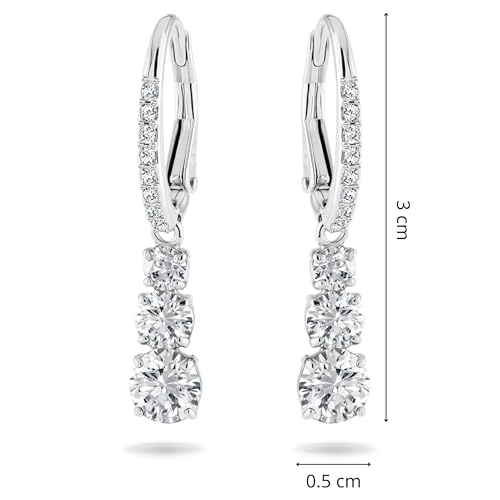 Thumbnail 7 de Swarovski Orecchini a cerchio Attract Trilogy, Taglio Round, Bianchi, Placcato rodio