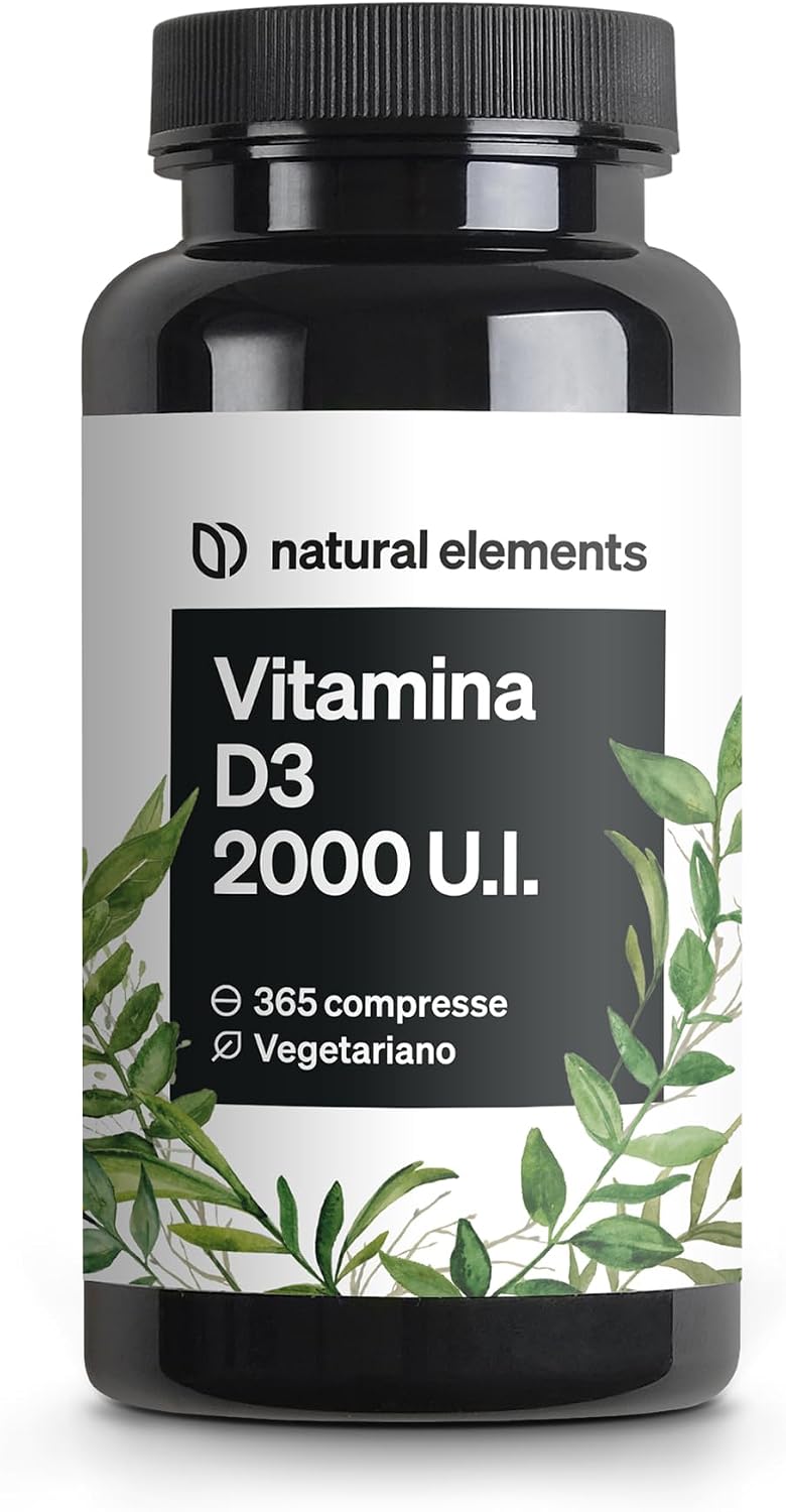 Detalle de Natural Elements Vitamina D3 2000 U.I. – 365 compresse per ossa e sistema immunitario