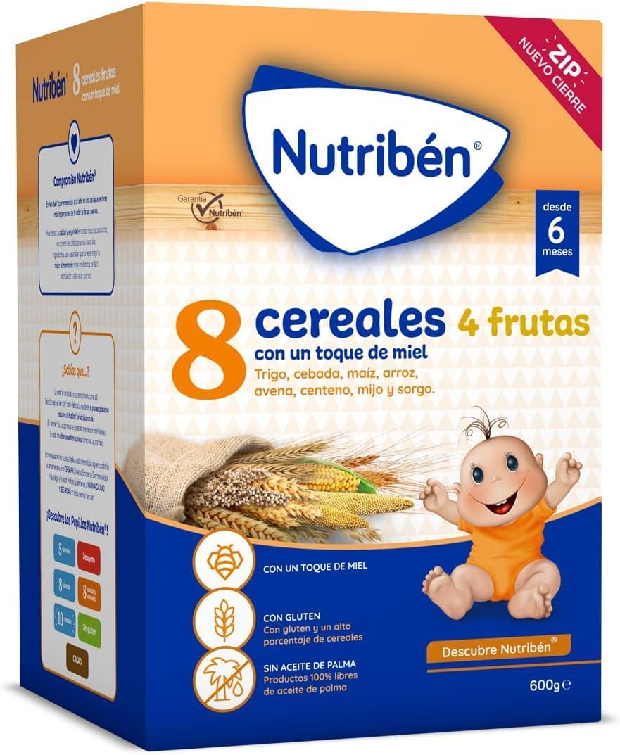 Detalle 2 de Nutribén Papilla 8 Cereales con Miel y Frutas 🍎 3600g
