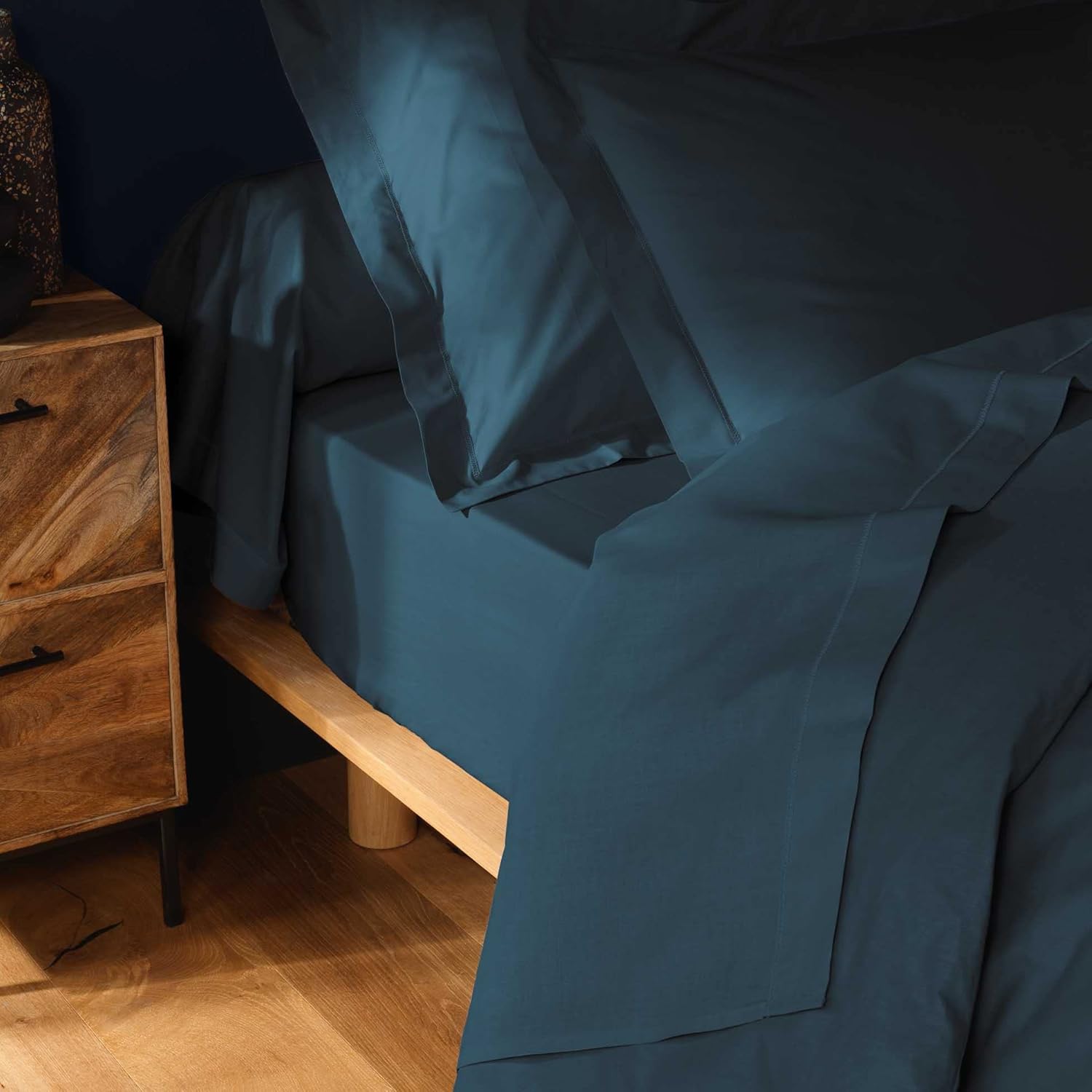 Thumbnail 4 de Douceur d'intérieur Drap Housse Lina Bleu 140 x 190 cm – 100% Coton