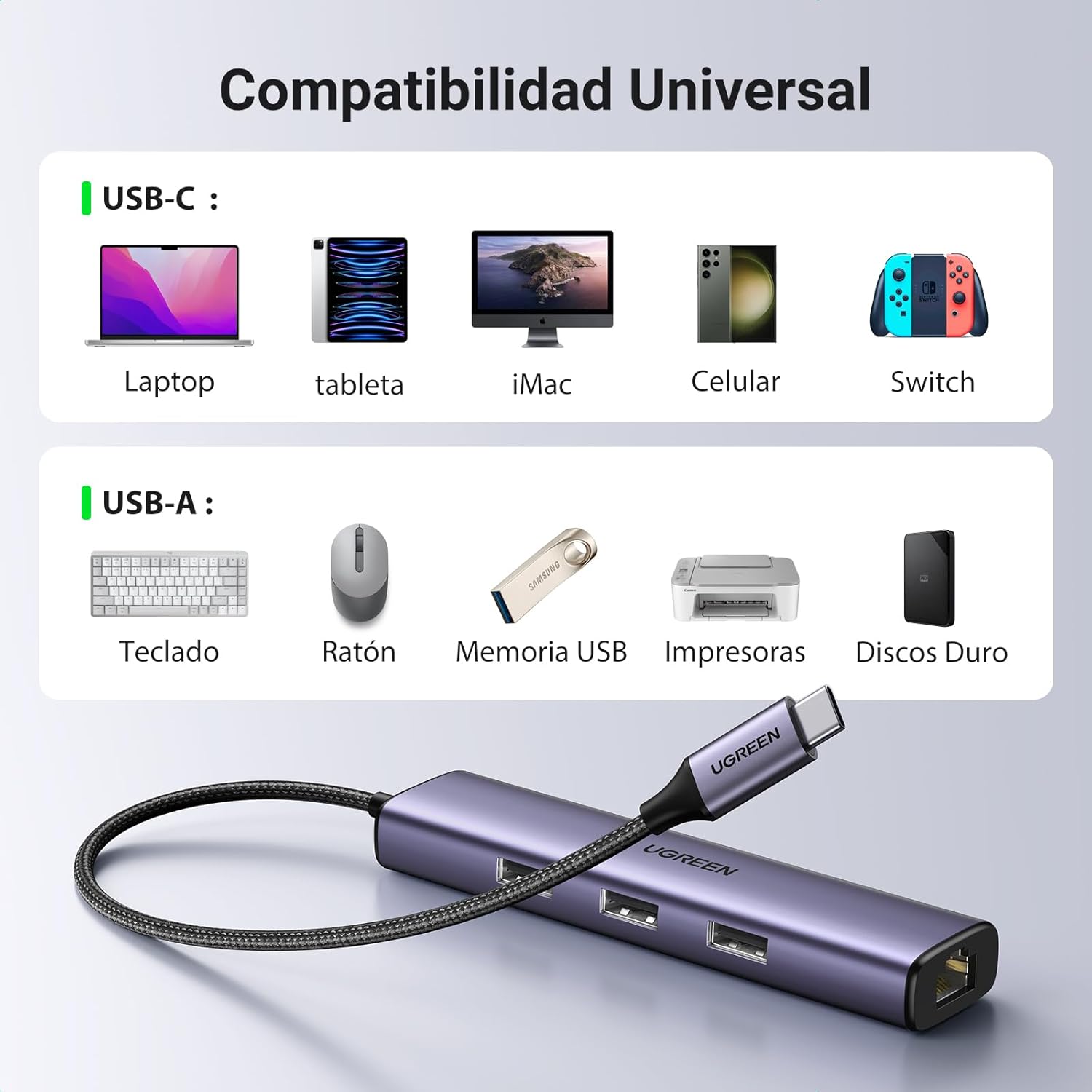 Thumbnail 5 de UGREEN Hub USB C a Ethernet 4 en 1 🌐 1000 Mbps