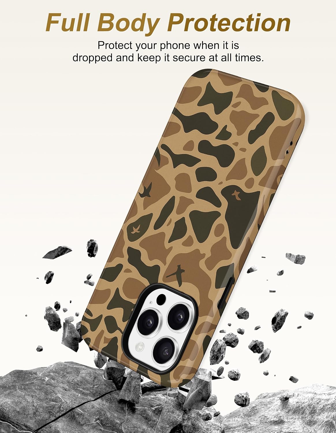 Detalle 2 de Jusy Magnetic Camo Case for iPhone 16 Pro, MagSafe-Compatible TPU Cover