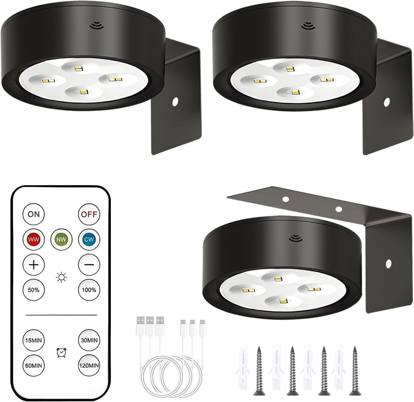 Anmossi LED Picture Wall Light 3-pack, rechargeable 🖼