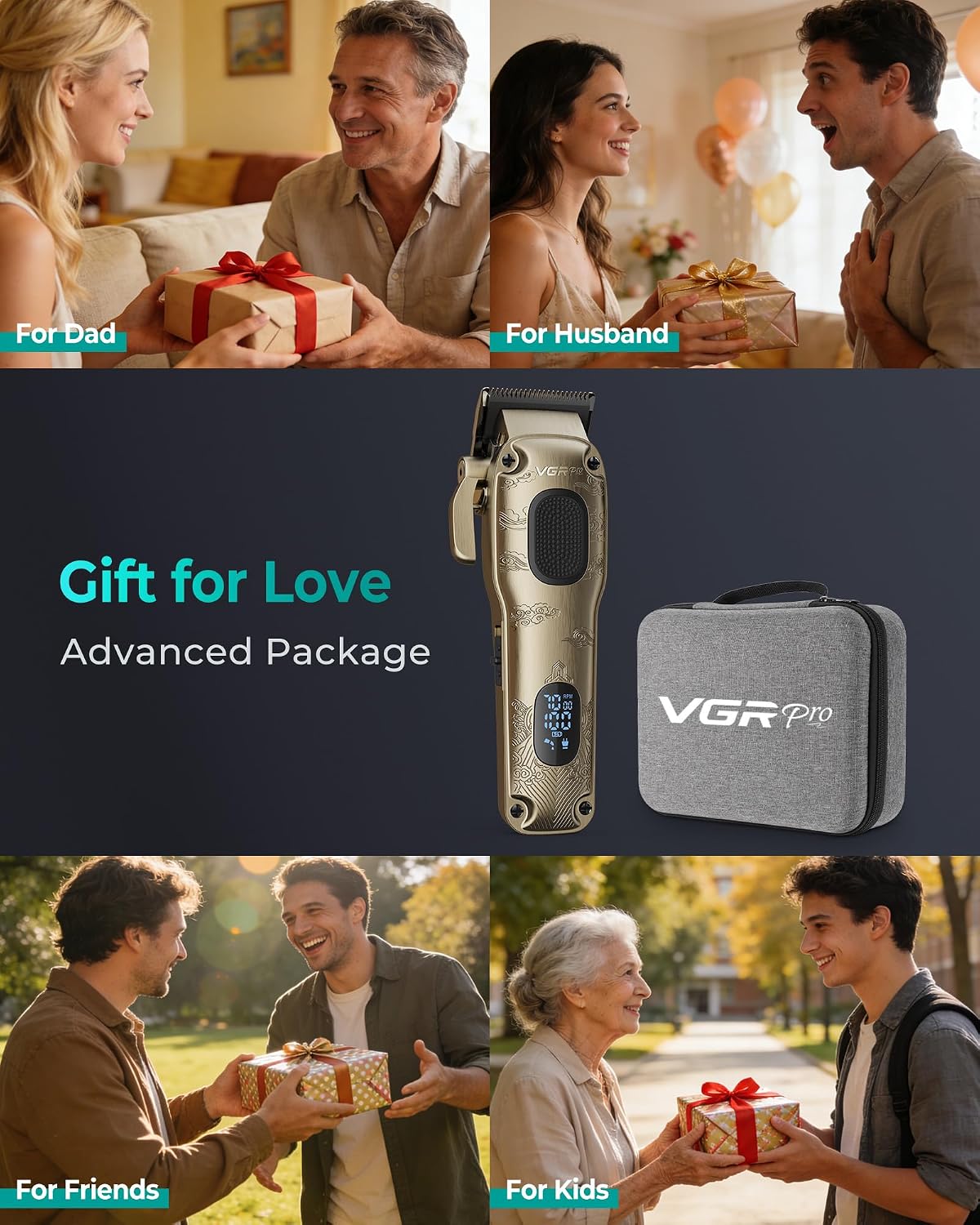 Detalle 2 de VGRPRO Hair Clippers for Men Professional: Cordless & Corded Barber Clippers Kit