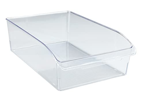 Detalle de WENKO Kühlschrank-Organizer L – Transparente Aufbewahrungsbox aus PET, 20 x 9,5 x 31 cm