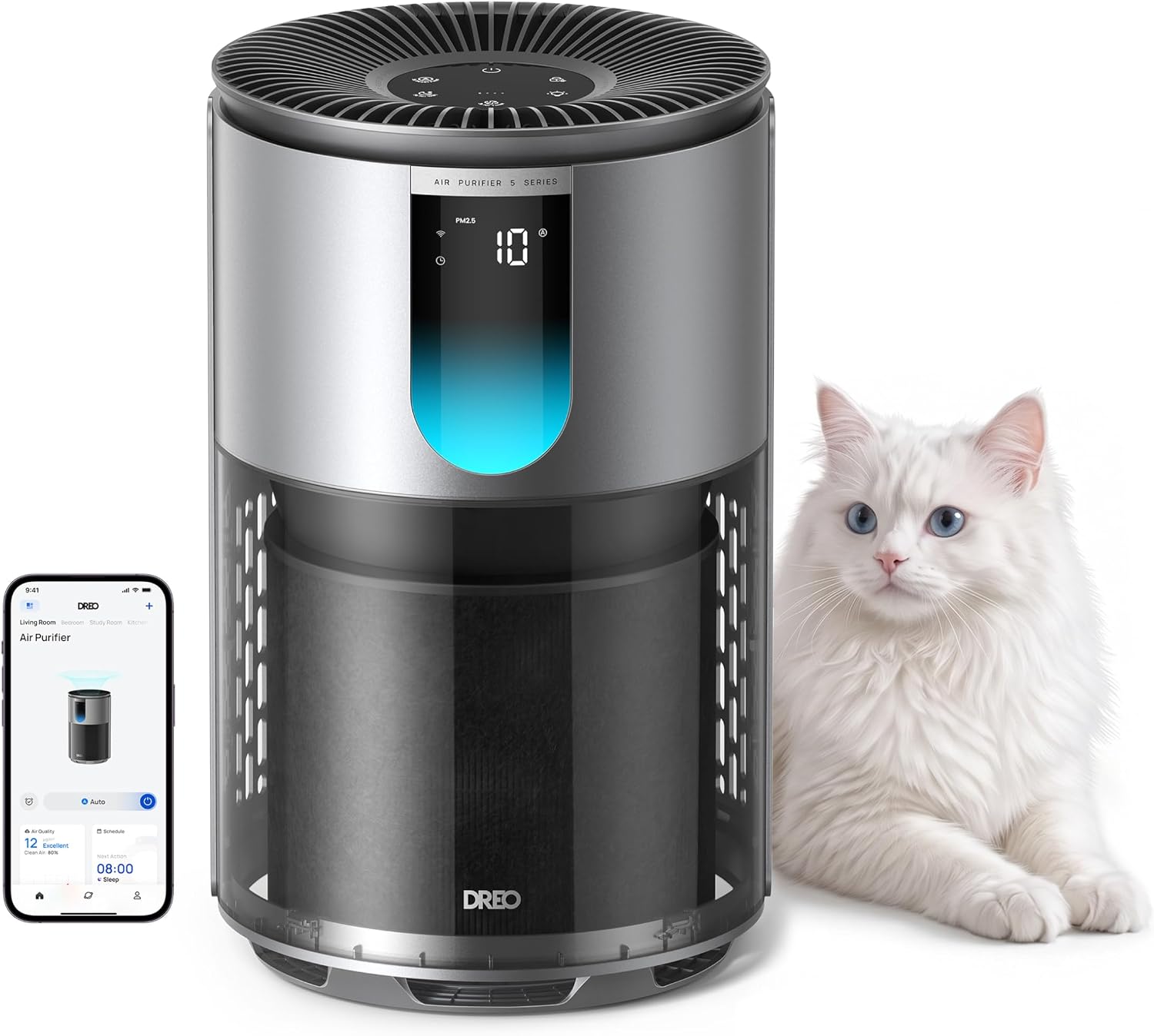 Detalle de DREO DR-HAP009AS Air Purifier with Pet Filter, Wi-Fi and Sleep Mode