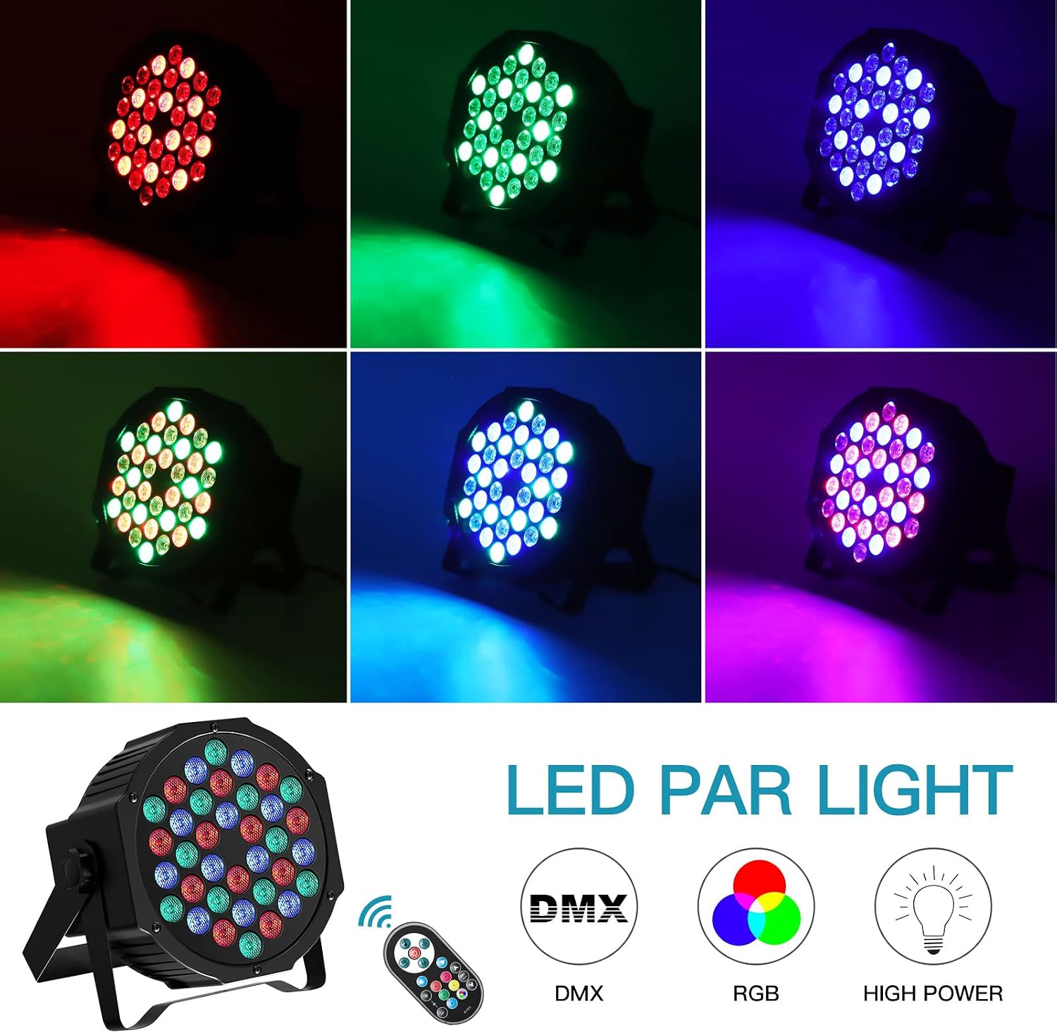 Detalle de GdjRttk RGB LED Par Strahler 72W