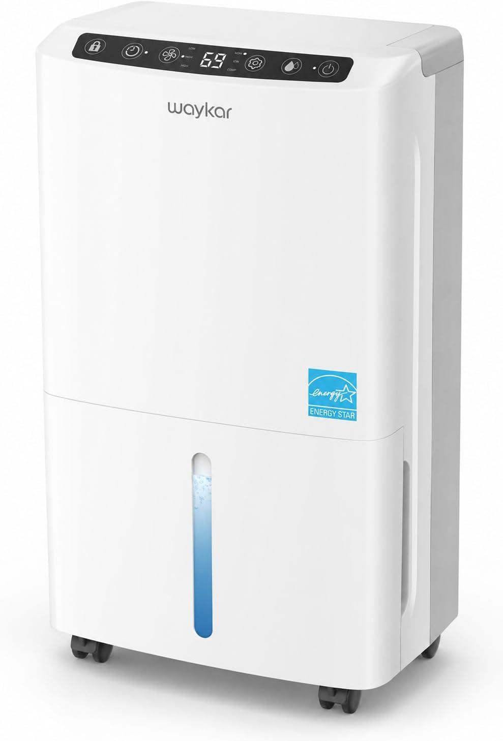 Detalle de Waykar PD160B-PRO-CA-X1 34-Pint Dehumidifier, 2,000 sq. ft., ENERGY STAR