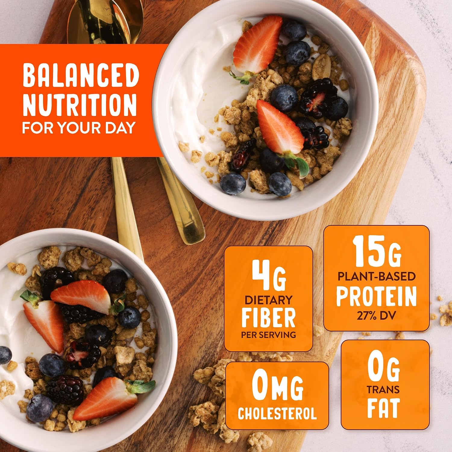 Detalle de PBfit Protein Granola, Peanut Butter Crunch, 15g Plant Protein, 11 Oz