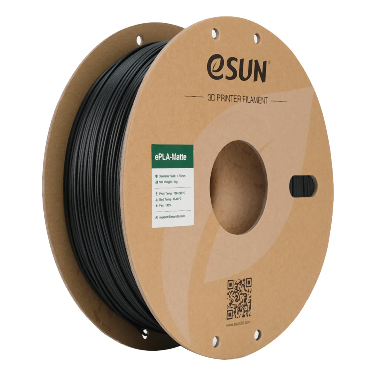 Detalle 2 de eSUN Aufgerüstet Matte PLA 1kg Dunkel Schwarz