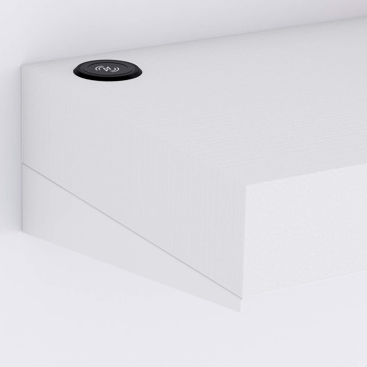 Detalle de Mobili Fiver Evolution 120x40 — Support TV mural en Frêne Blanc avec chargeur sans fil (Made in Italy)