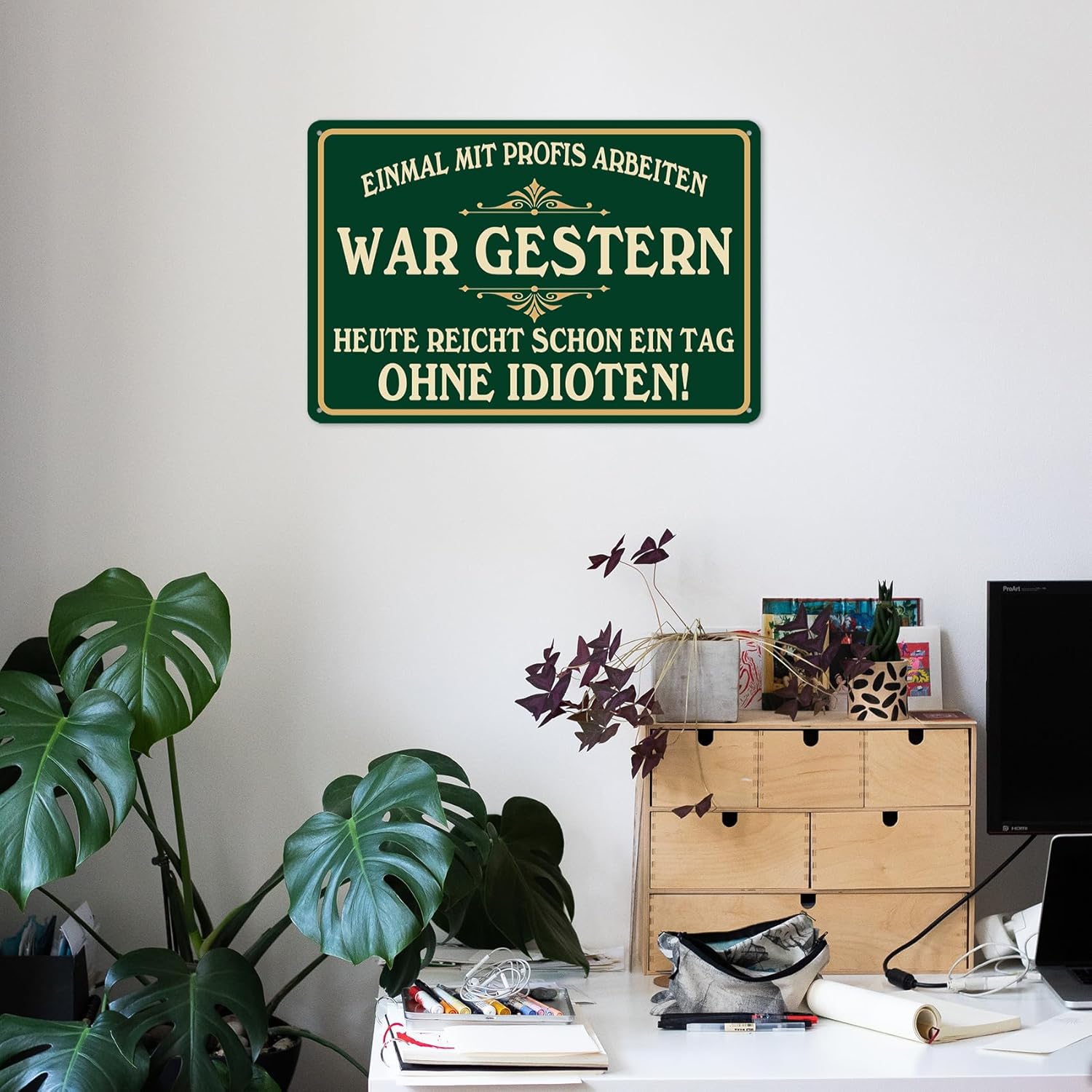 Detalle 2 de Sprüche Schild Blech 20x30 cm – Metallschild mit Sprüchen