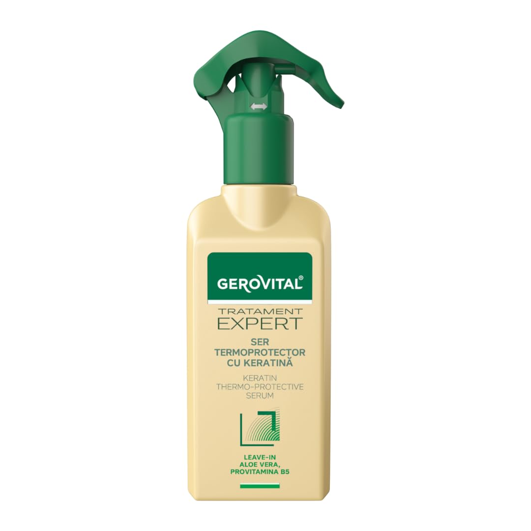 Detalle de Gerovital Treatment Expert Thermo-Schutzserum mit Keratin & Aloe Vera – Hitzeschutz bis 200 °C, Leave-in (150 ml)