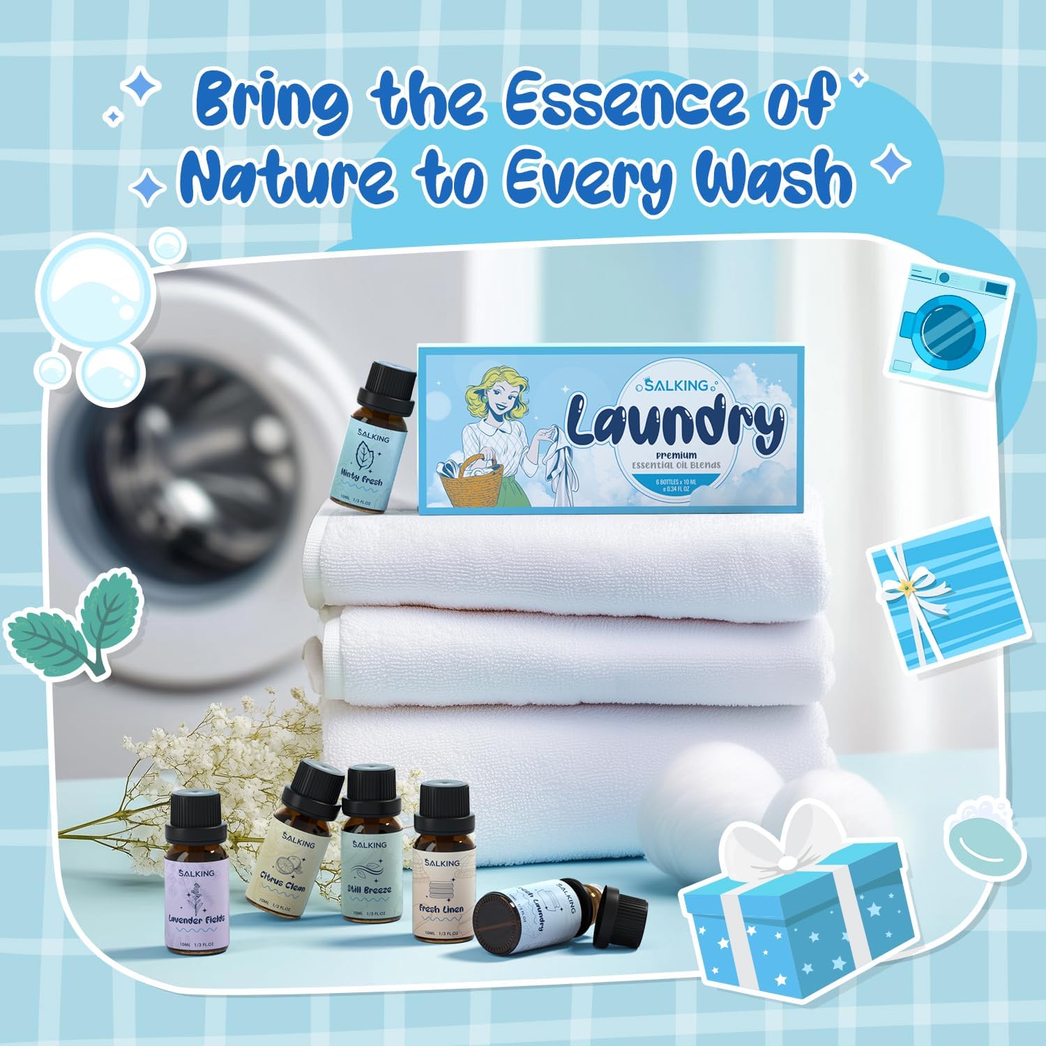 Thumbnail 5 de SALKING Laundry Fragrance Oils: Premium Essential Oil Set for Diffusers and Laundry