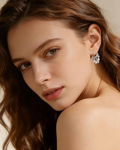 Thumbnail 1 de Zikichiky Silver Multiple Pearl Tassel Drop Earrings for Women