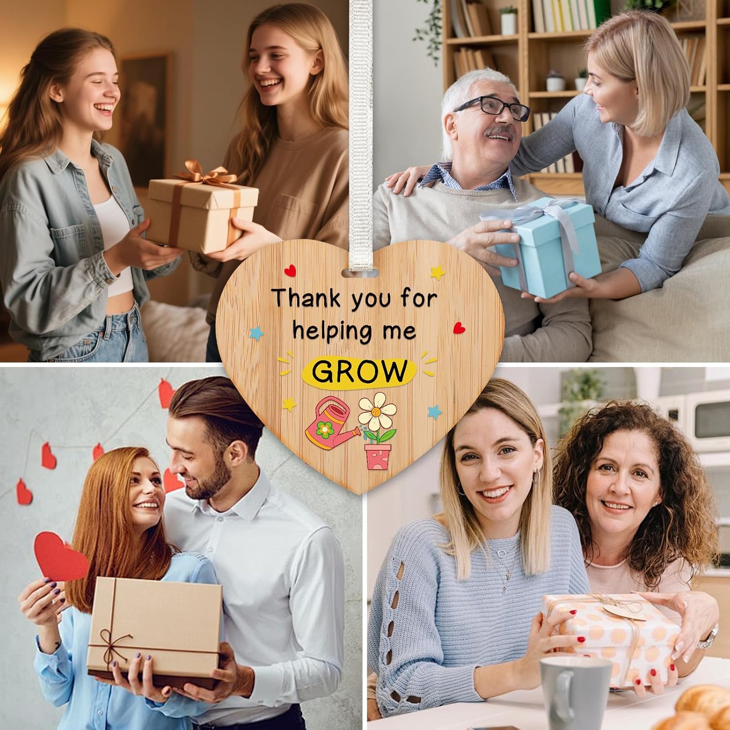 Thumbnail 5 de Tulolvae Thank You Teacher Cards: Wooden Heart Gift Set for Thoughtful Teacher Appreciation