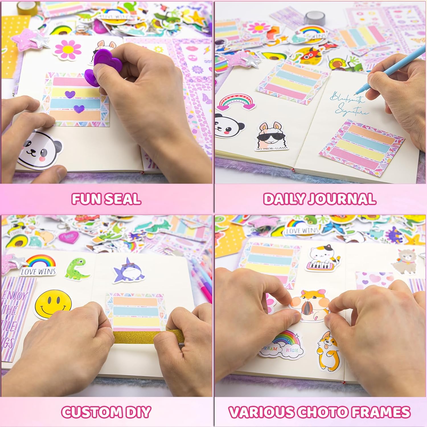 Detalle de HoomTop Lockable DIY Cat Journal Kit for Girls Aged 6–14