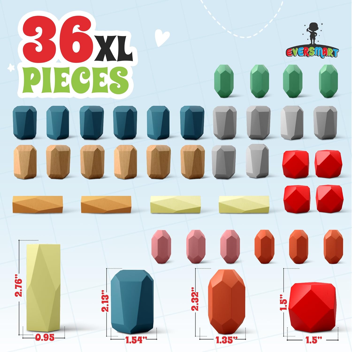 Thumbnail 5 de EVERSMART 36 Wooden Stacking Blocks