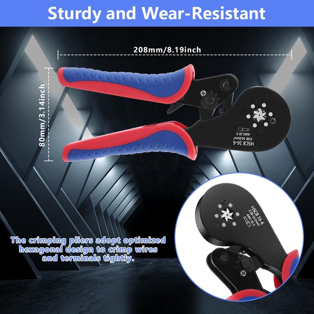 Detalle de AOOWU Pince à sertir 0,08-16mm² – Sertissage précis et auto-ajustable