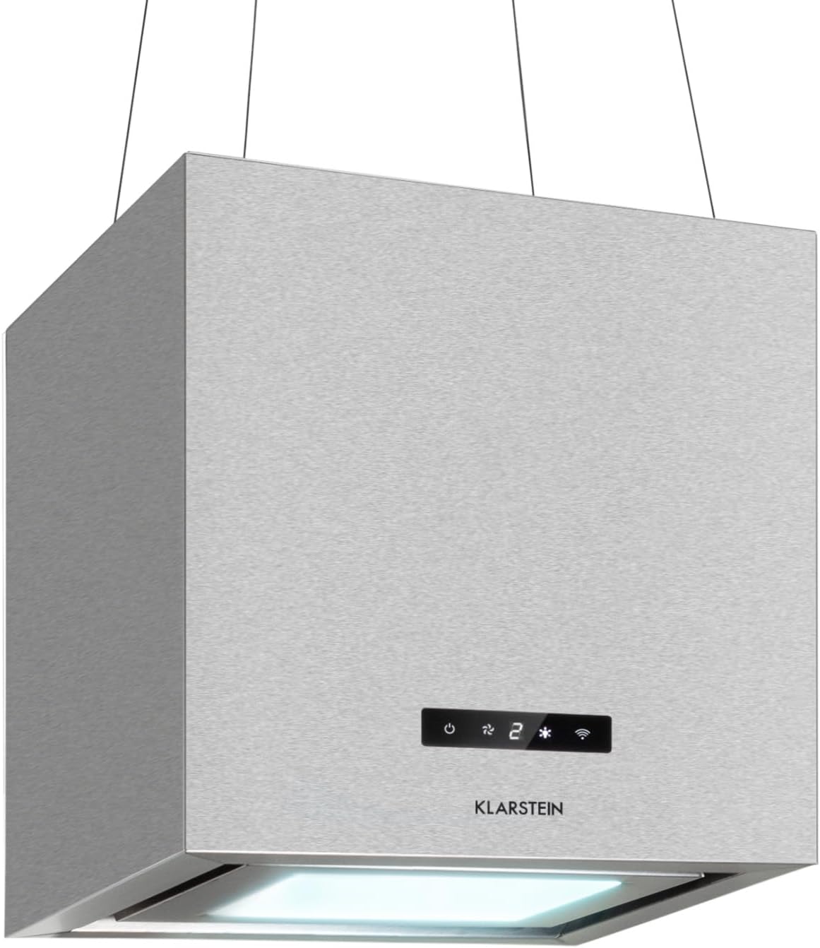 Detalle de Klarstein 4060656448539 – okap wyspowy 595 m³/h, 3 biegi, sterowanie aplikacją