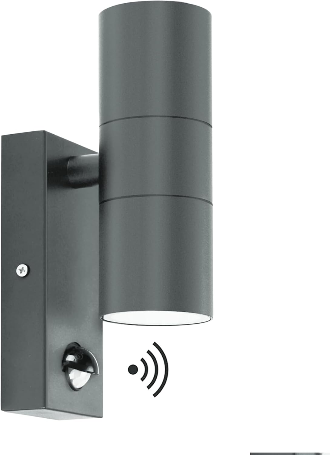 Detalle de Kerry Outdoor Wall Lights Up and Down Lamp with Motion Sensor (PIR), IP44 Anthracite Grey Stainless Steel