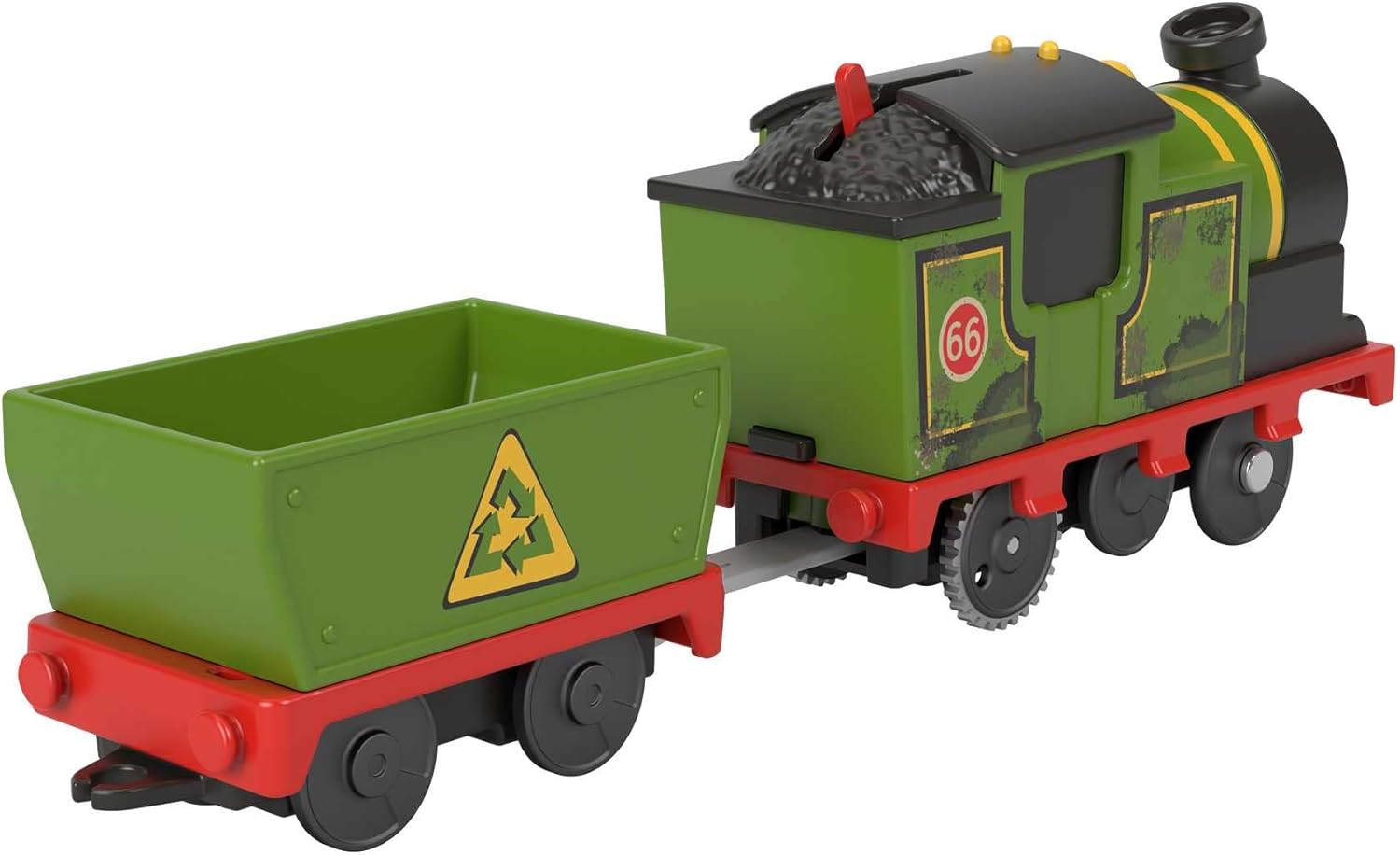Detalle 2 de Fisher-Price Thomas et ses Amis – locomotive motorisée Whiff avec wagon de marchandises (pile) HMC23 dès 3 ans