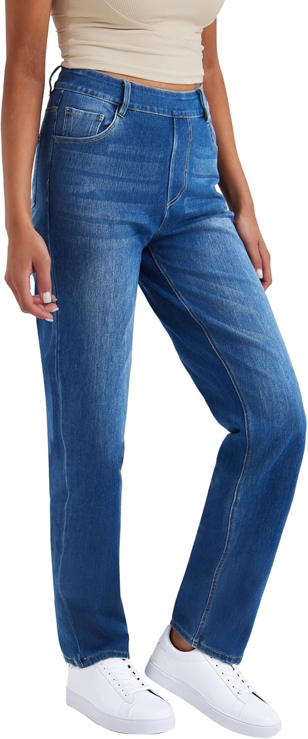 Detalle de LaiEr Women's High Stretch Yoga Jeans – Skinny with Hip Lifting, Pocket Fitness Pull-On