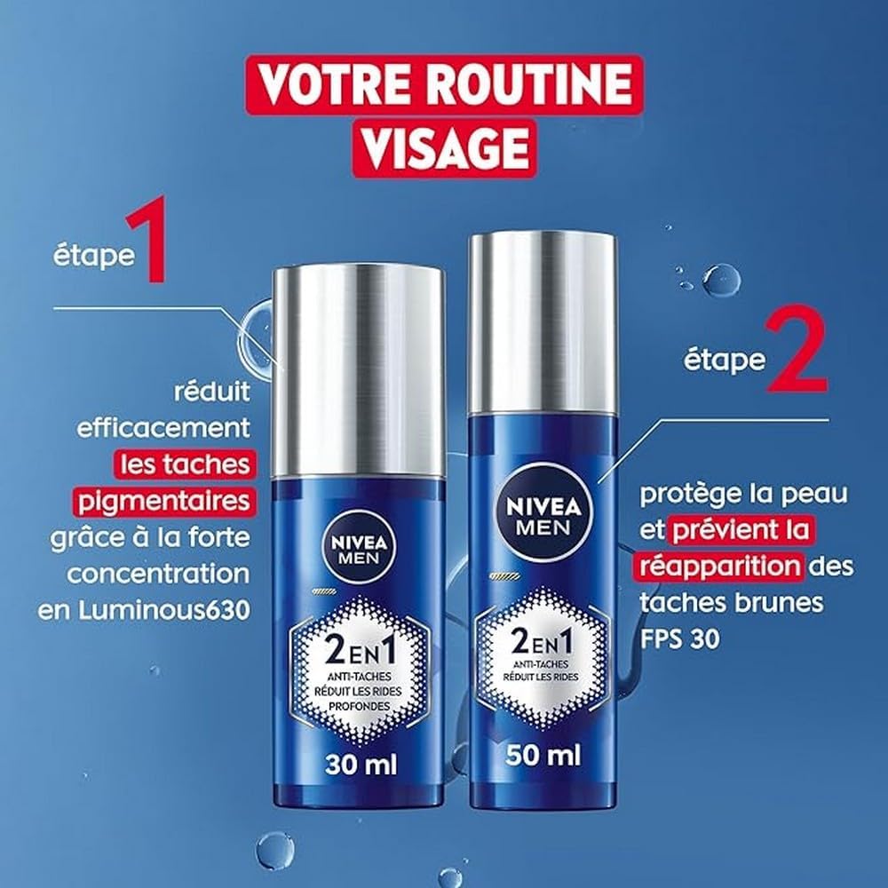Thumbnail 4 de NIVEA MEN Sérum Power 2-en-1 LUMINOUS630® anti-âge & anti-taches (lot de 3) – sérum visage hydratant à l’acide hyaluronique