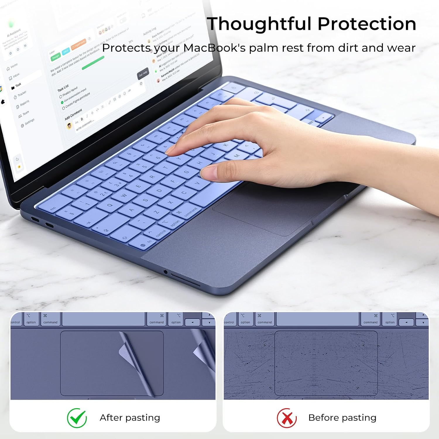 Thumbnail 3 de EooCoo beschermhoes voor MacBook Neo 13 inch (A3404), 3-in-1 met toetsenbordbescherming