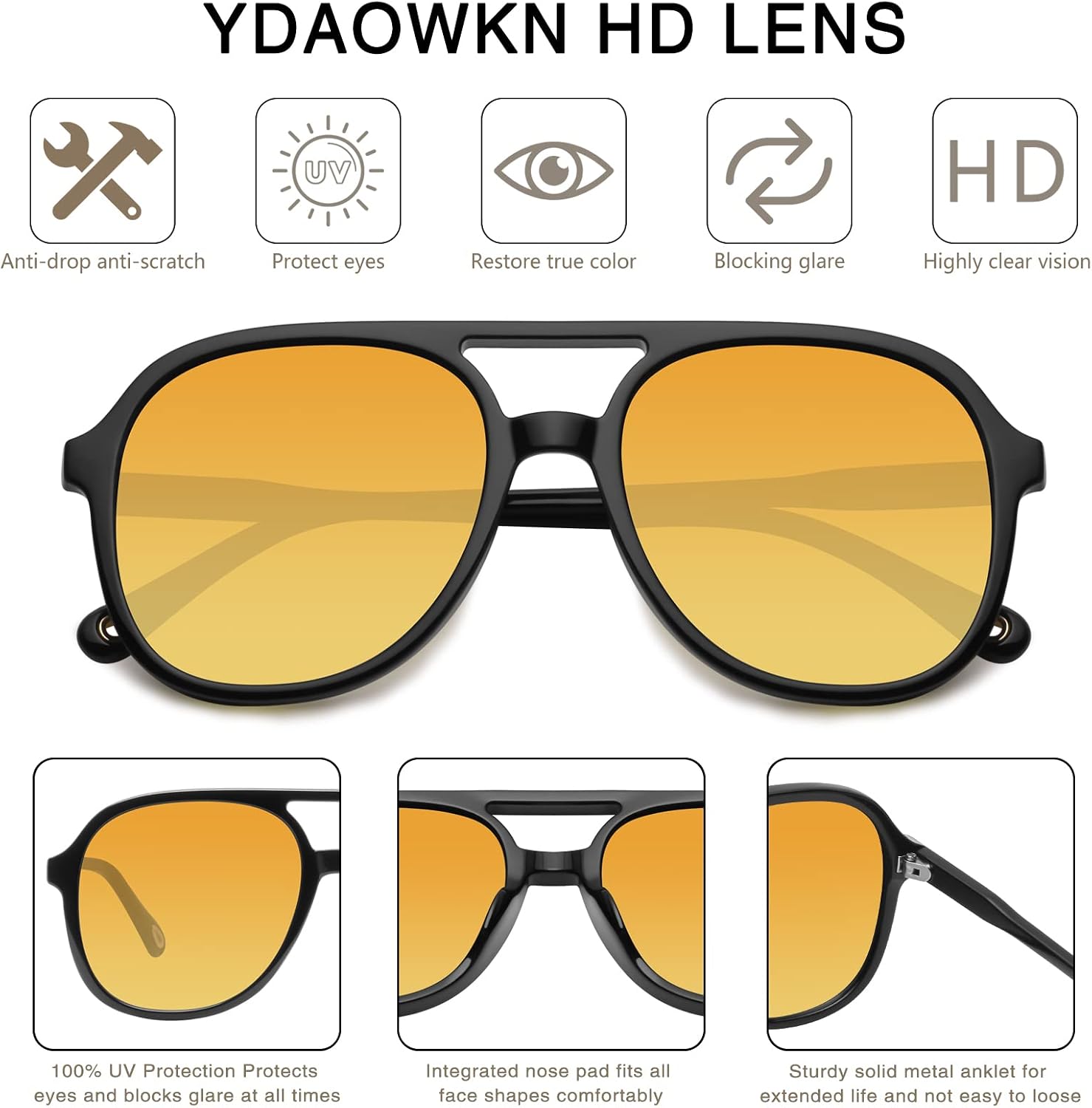 Detalle de YDAOWKN Aviator Sunglasses UV400
