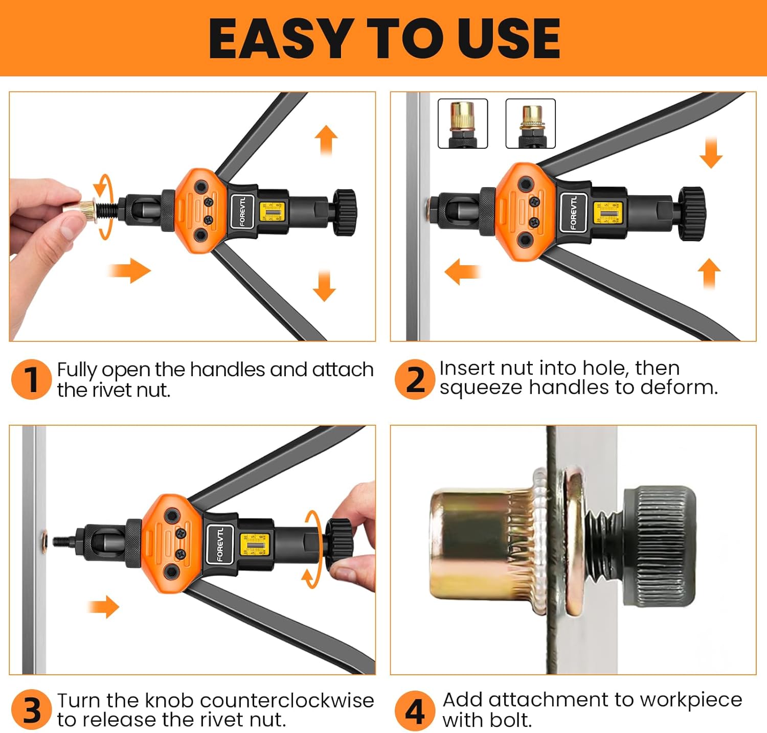 Thumbnail 5 de FOREVTL Rivet Nut Tool Kit 16-Inch