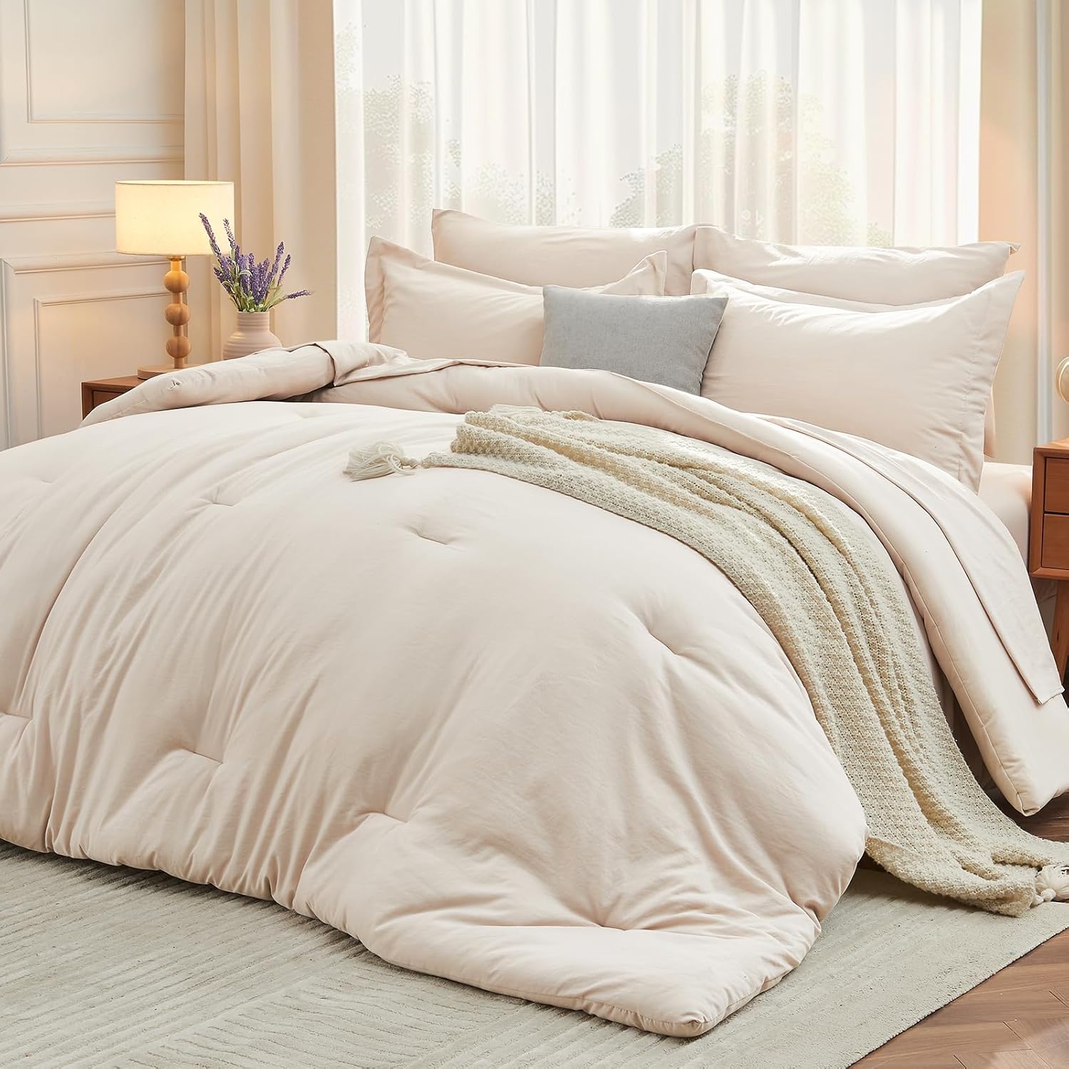 Detalle de MUXHOMO 7-Piece Queen Comforter Set
