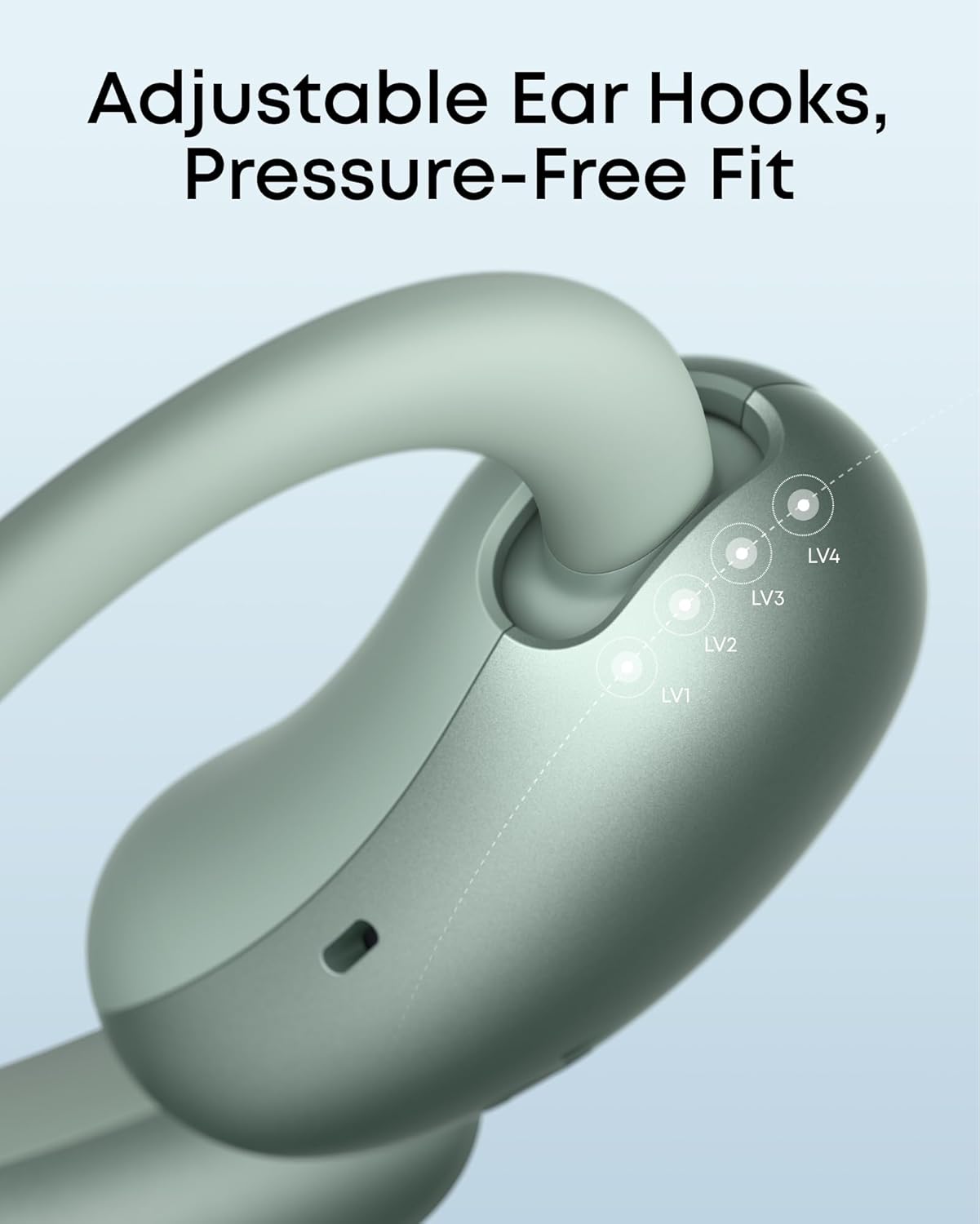 Detalle 2 de Soundcore AeroFit 2 A3874 Open-Ear Earbuds, Bluetooth 5.4, IP55, 42-Hour Playtime