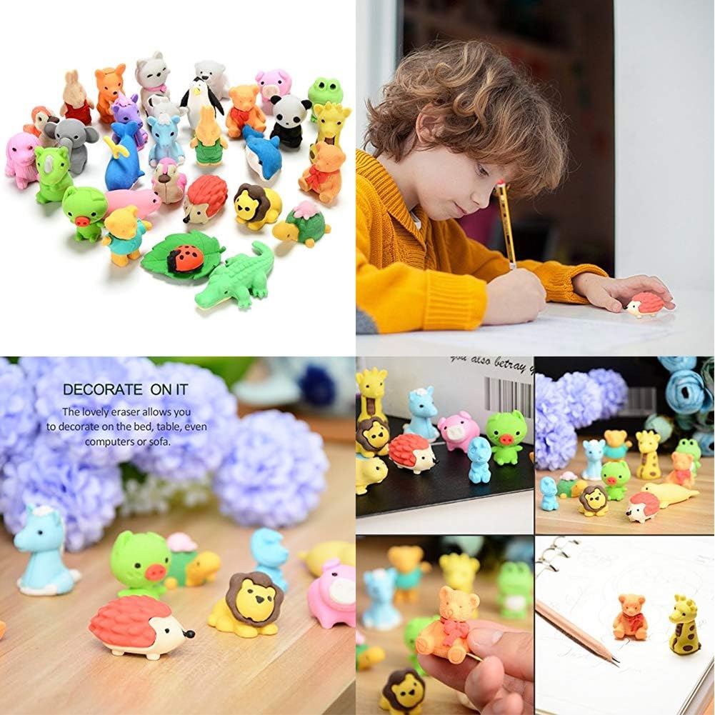 Thumbnail 5 de URSKYTOUS 35-Piece Animal Erasers Desk Pets Set: Fun Puzzle Erasers for Kids