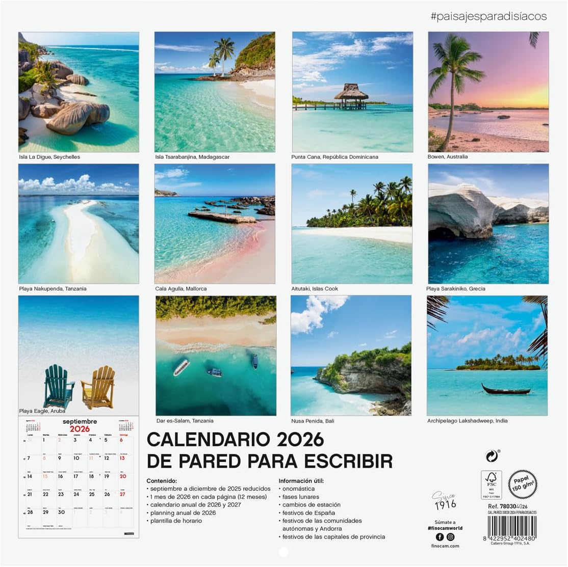 Detalle 2 de Finocam Calendario pared 2026 30x30 cm
