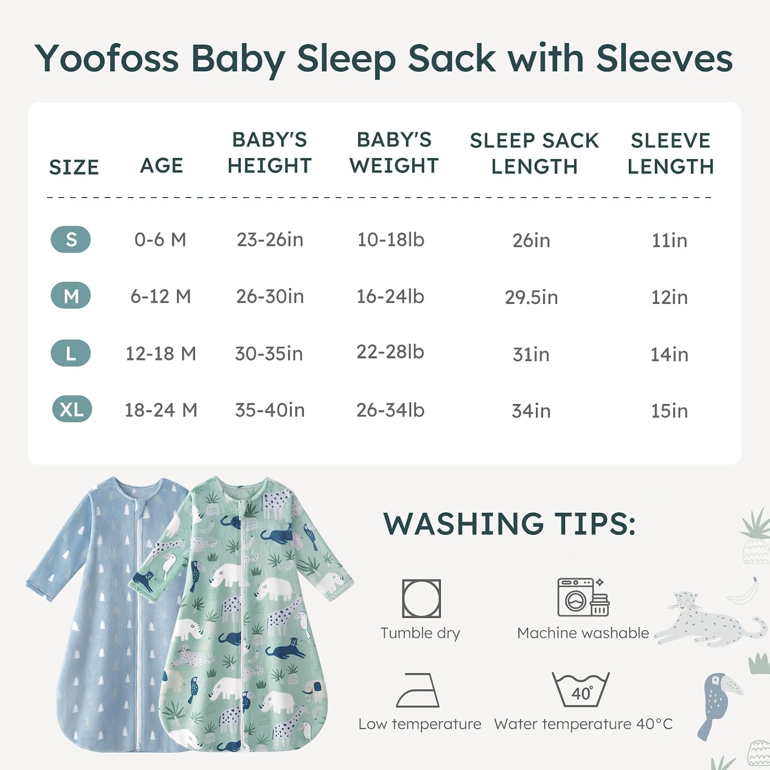 Detalle 2 de Yoofoss Baby Sleep Sack 1.5 TOG