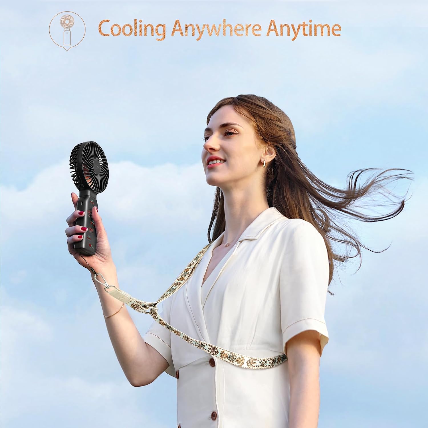 Thumbnail 6 de Funme 9000 Battery Power Bank Hand Fan: A 3-in-1 Foldable Companion for Travel and Outdoor Use