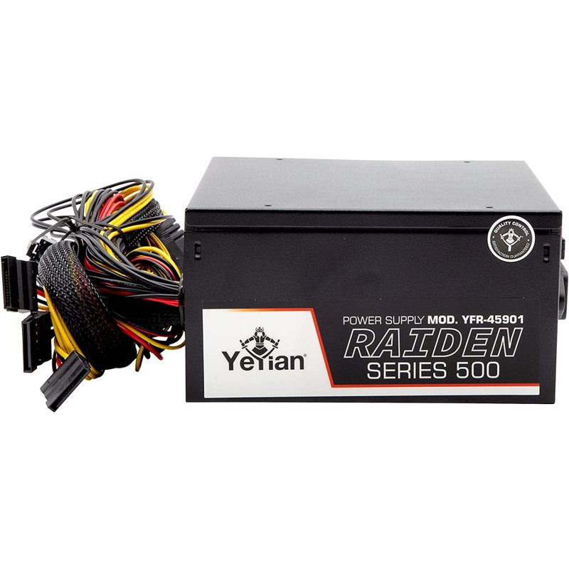 Detalle 2 de Yeyian Raiden RGB 500W 80 Plus: fuente de alimentación ATX para gaming, con PFC activo y iluminación RGB