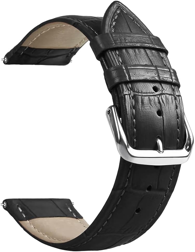 Thumbnail 1 de SZYXMY Krokodilmuster Lederarmband aus Kalbsleder mit Edelstahl-Schließe (Ersatzarmband für 12–24 mm)