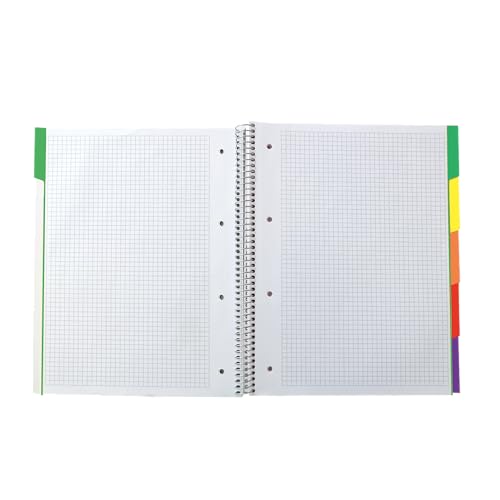Detalle de Oxford Black N'Colours: pack de 2 cuadernos A4+ con 5 pestañas y cuadrícula 5x5