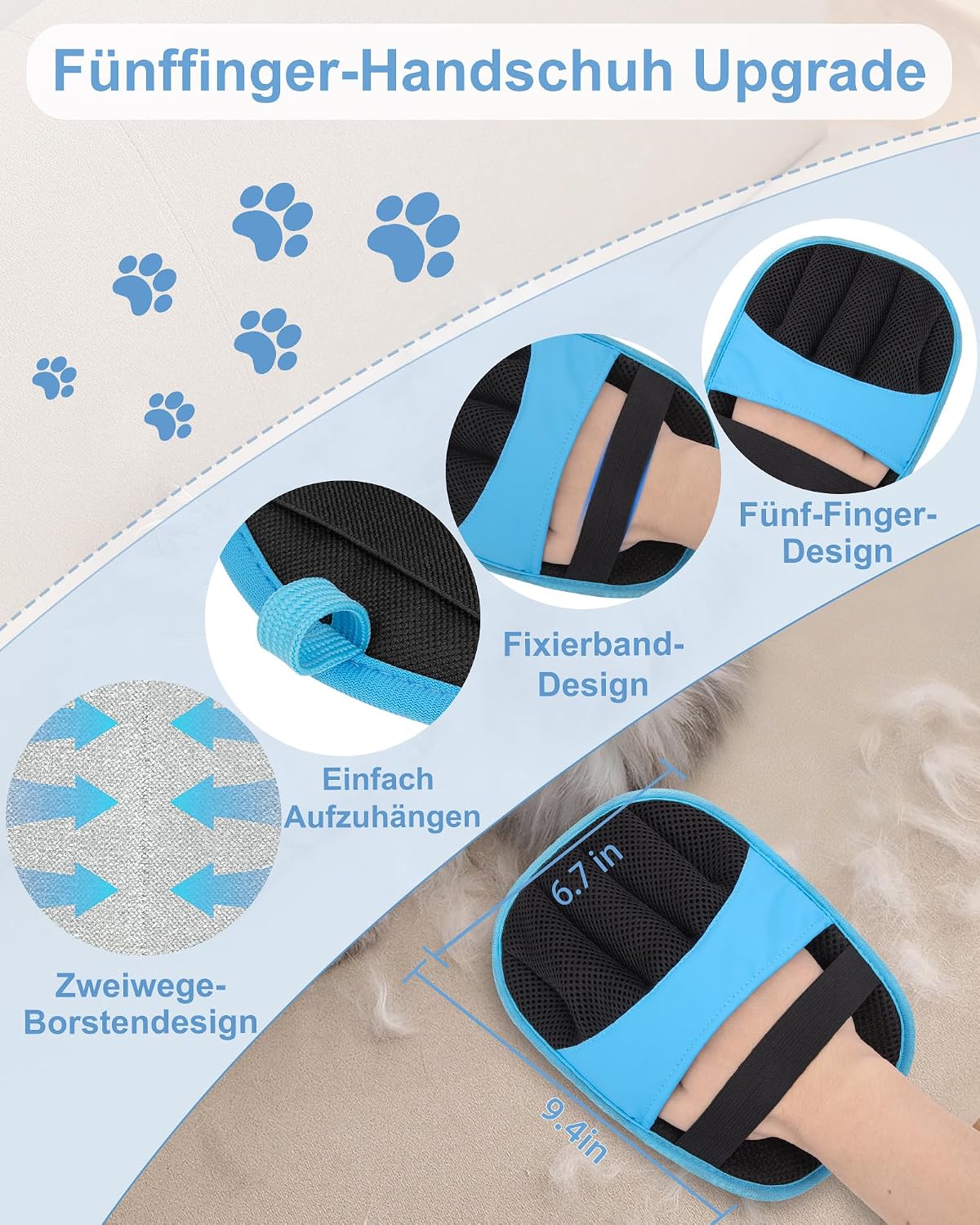Detalle 2 de YCDTMY Tierhaarentferner-Handschuh, 2er Set