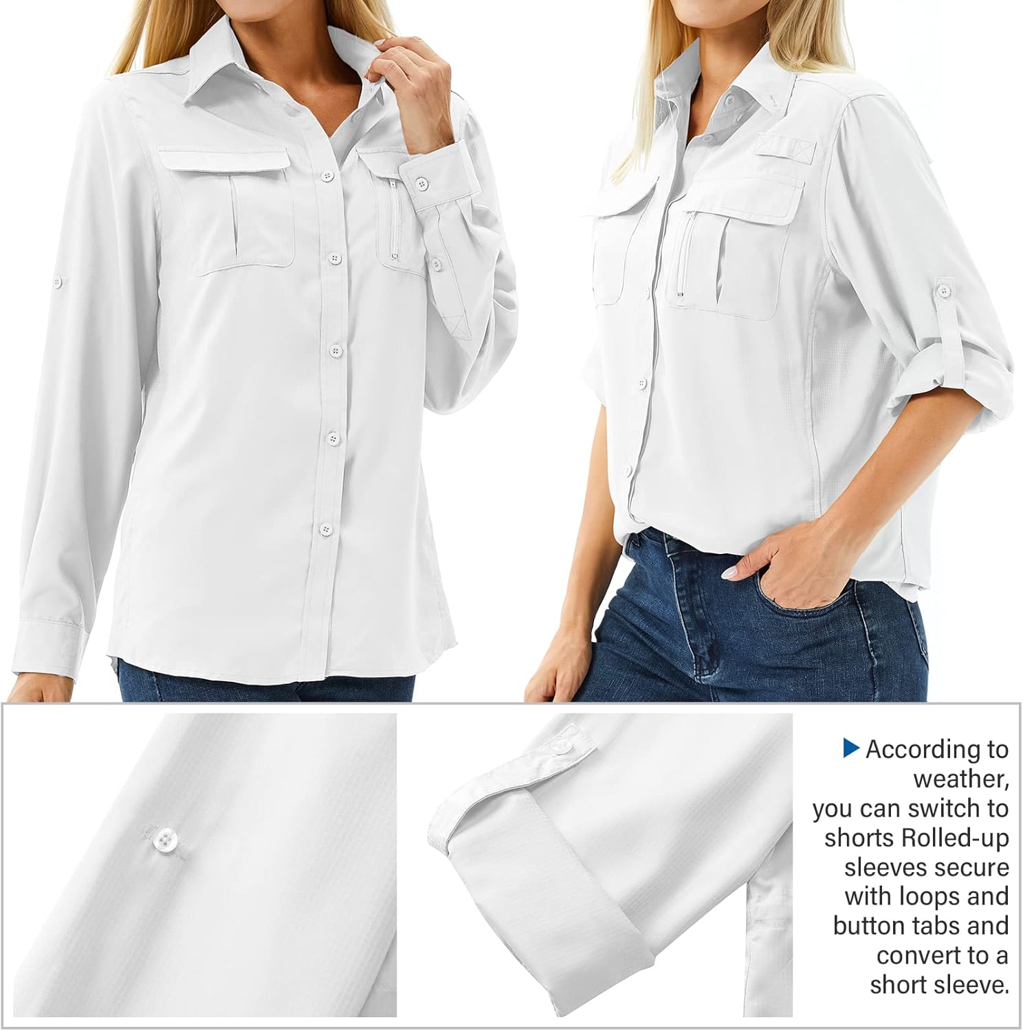 Thumbnail 3 de Yeyity Damen Hemdbluse UPF 50: Langarm-Outdoormantel für Wander-, Safari- und Freizeitaktivitäten