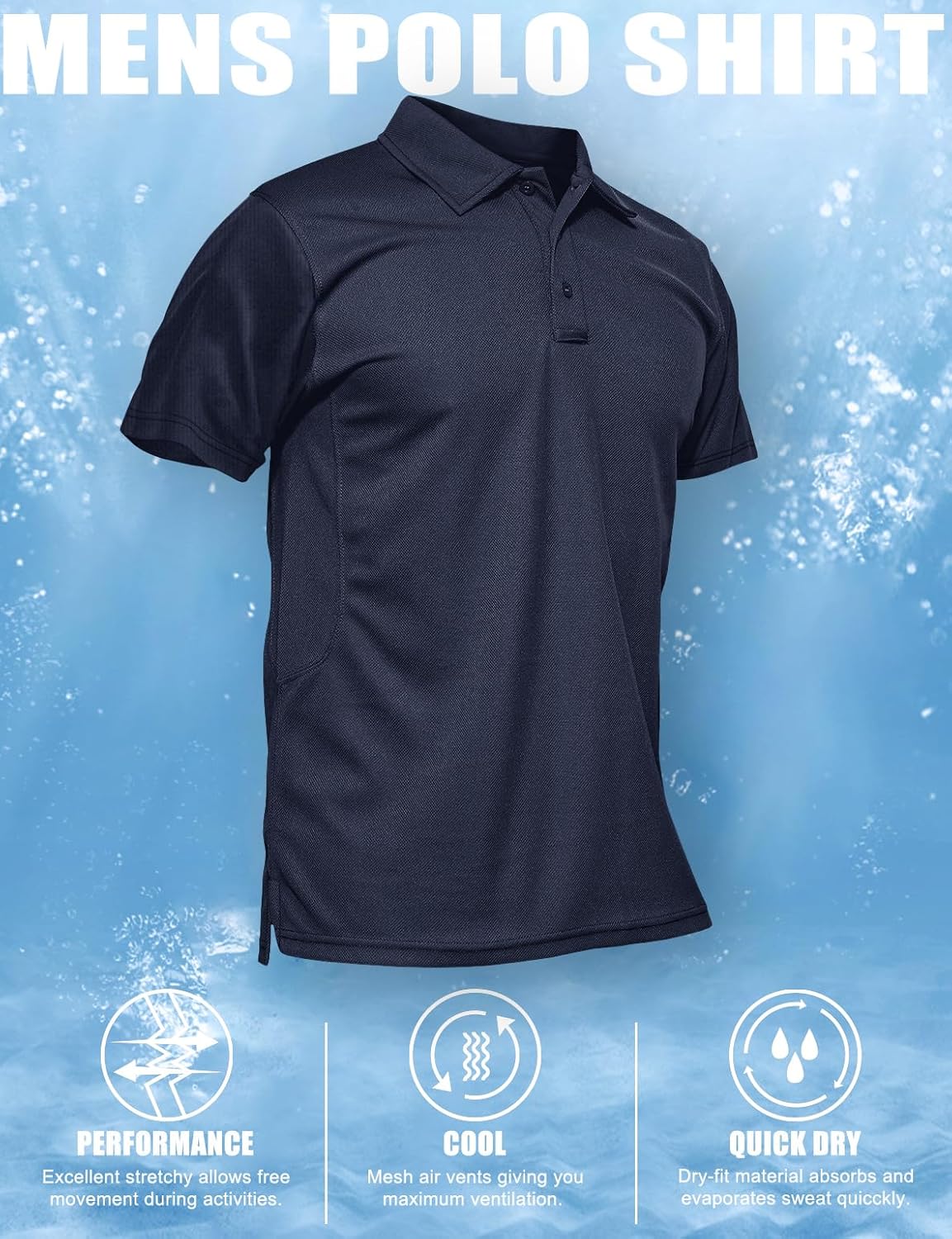 Thumbnail 6 de MAGCOMSEN Men's Polo Shirt Quick Dry Performance Short Sleeve Tactical Shirt
