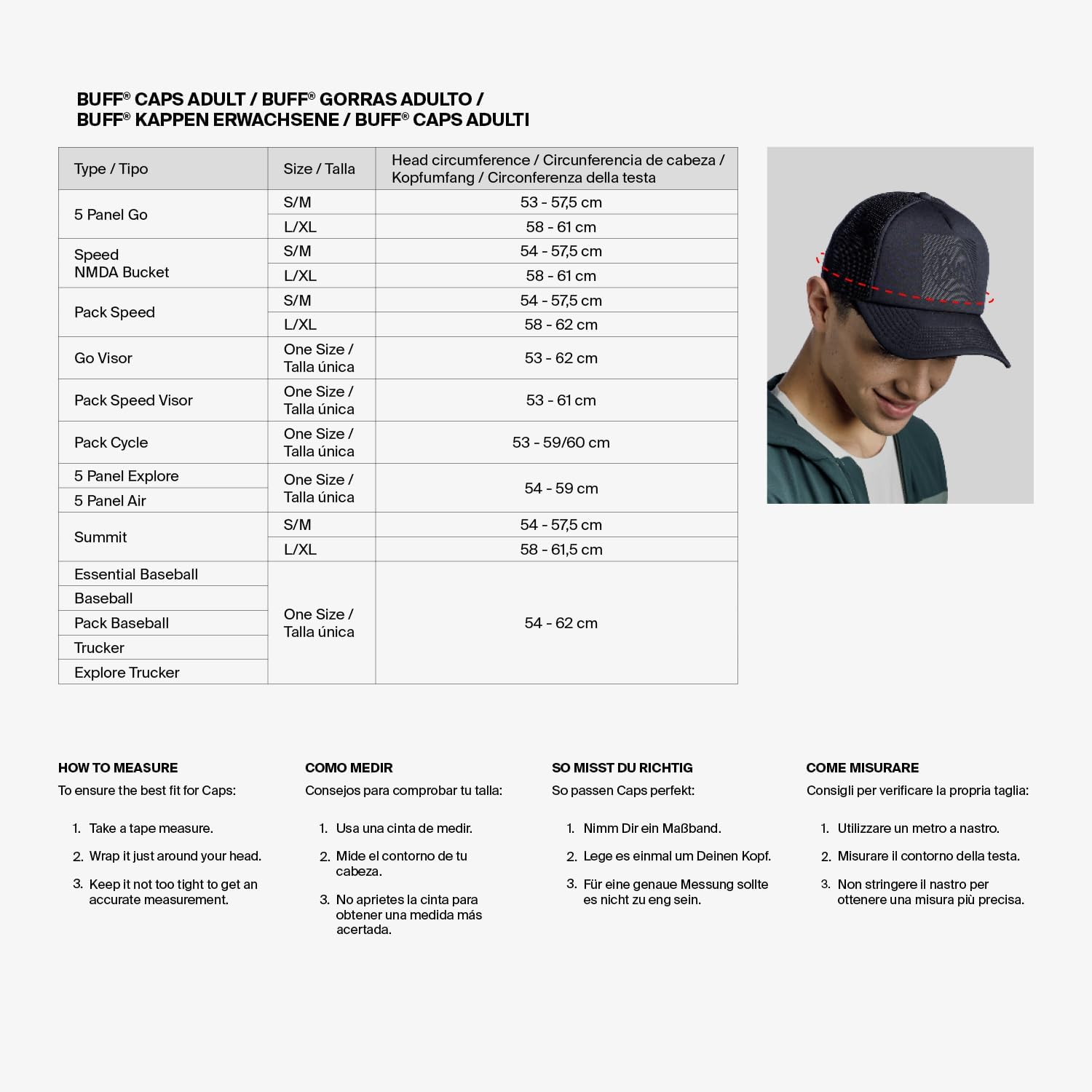 Detalle de Buff Summit Casquette Unisex Solid Ash