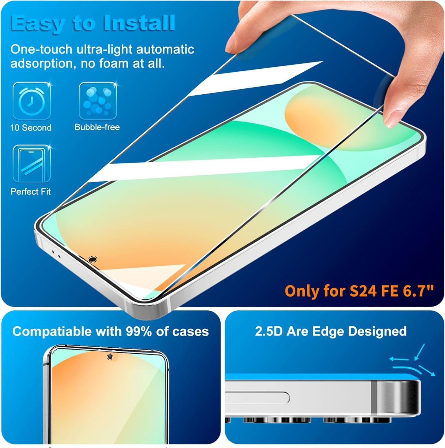 Detalle 2 de Firtstnow screen protector set for Galaxy S24 FE