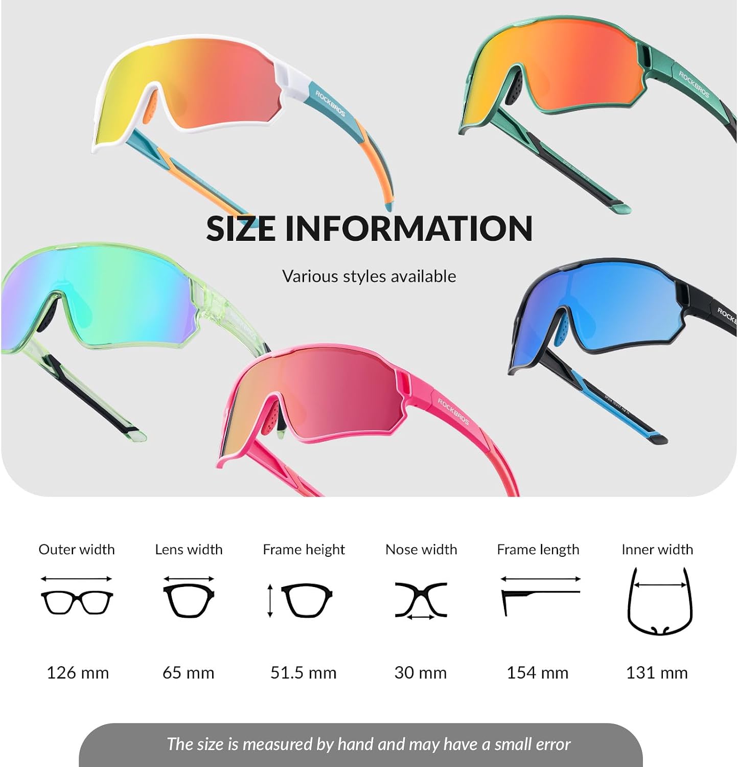 Detalle 1 de ROCKBROS Kinder Fahrradbrille 20 g UV400