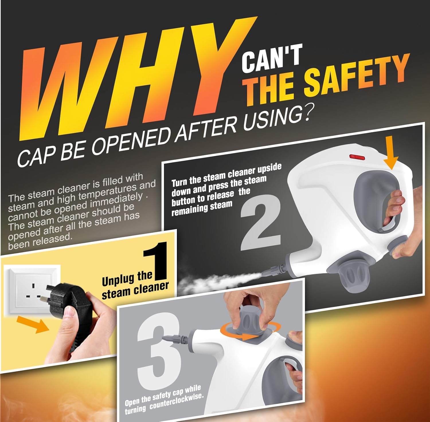 Thumbnail 5 de QumKal Handheld Steam Cleaner (450ml) with 11 Accessories, 900-1050W portable high-pressure steam