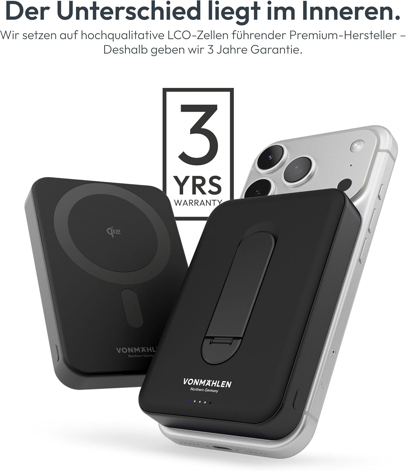 Thumbnail 6 de VONMÄHLEN Evergreen Mag con Kickstand: power bank magnetica da 10000 mAh con ricarica wireless 15 W per MagSafe
